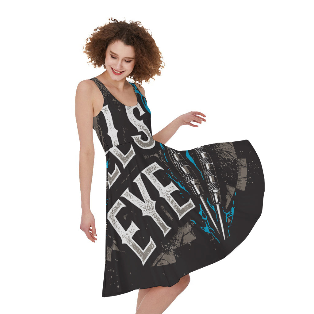 Bullseye Darts Print Women's Sleeveless Dress