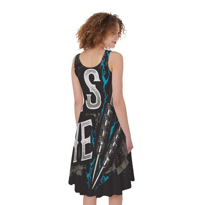 Bullseye Darts Print Women's Sleeveless Dress