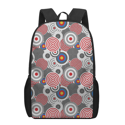 Bullseye Target Pattern Print 17 Inch Backpack