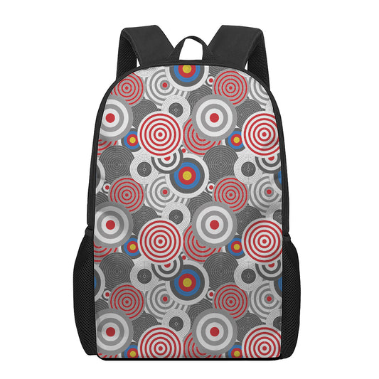 Bullseye Target Pattern Print 17 Inch Backpack