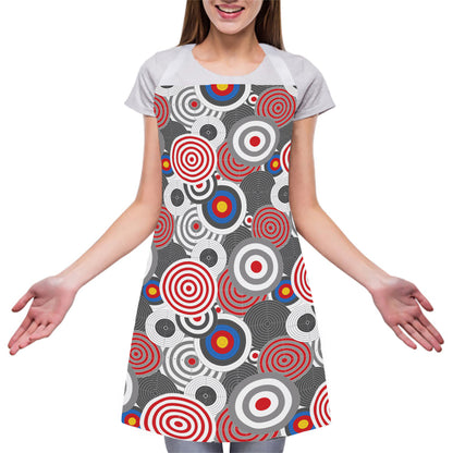 Bullseye Target Pattern Print Adjustable Apron