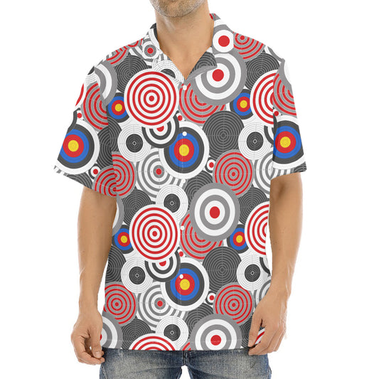 Bullseye Target Pattern Print Aloha Shirt