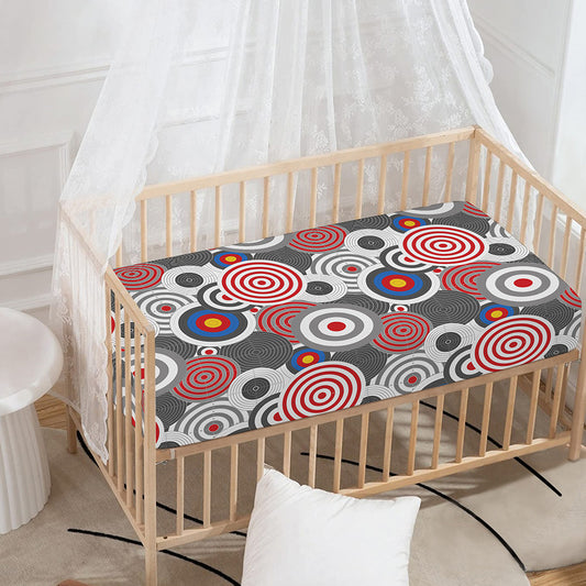Bullseye Target Pattern Print Baby Crib Sheet