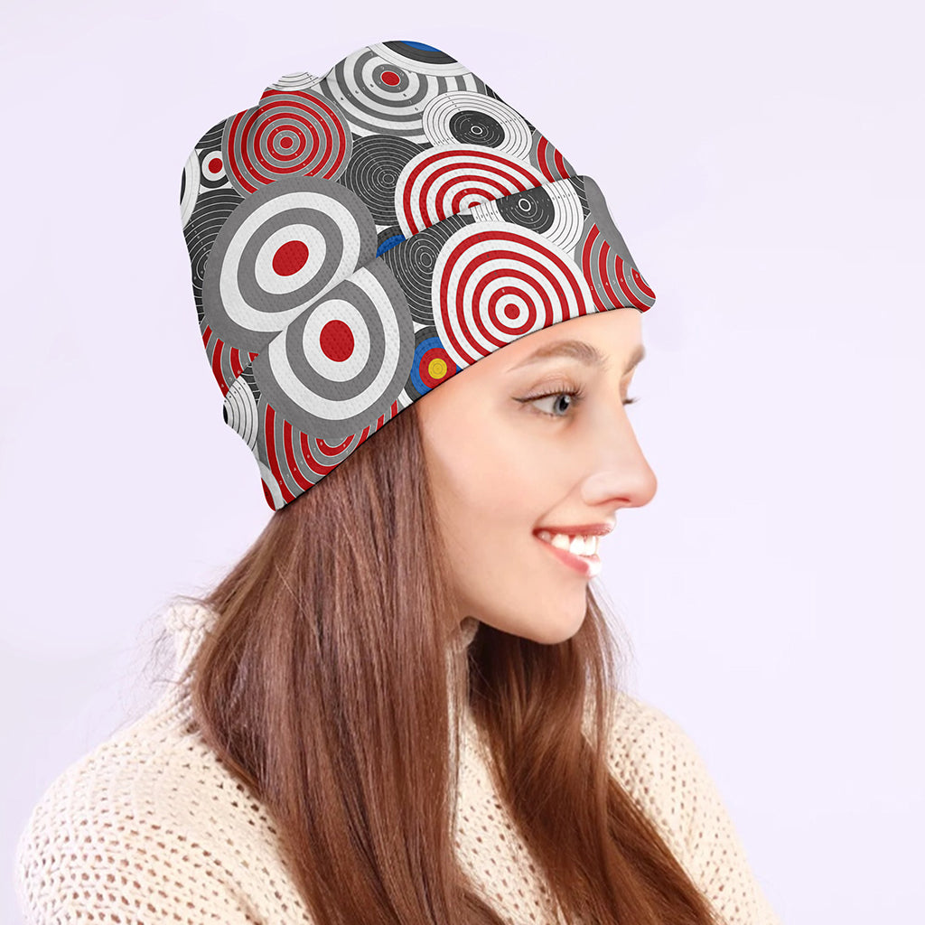 Bullseye Target Pattern Print Beanie