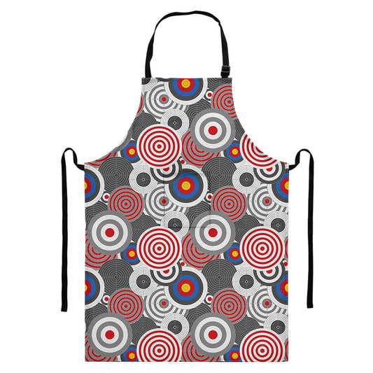 Bullseye Target Pattern Print Bib Apron With Pocket