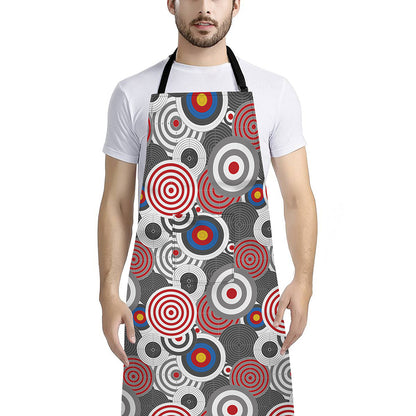 Bullseye Target Pattern Print Bib Apron With Pocket