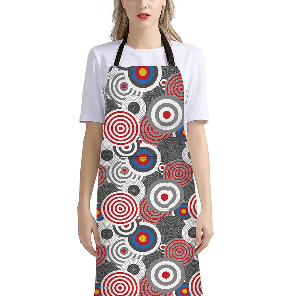 Bullseye Target Pattern Print Bib Apron With Pocket