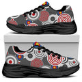 Bullseye Target Pattern Print Black Chunky Shoes