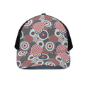 Bullseye Target Pattern Print Black Mesh Trucker Hat