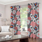 Bullseye Target Pattern Print Blackout Grommet Curtains