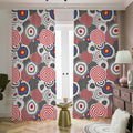 Bullseye Target Pattern Print Dimout Pencil Pleat Curtains