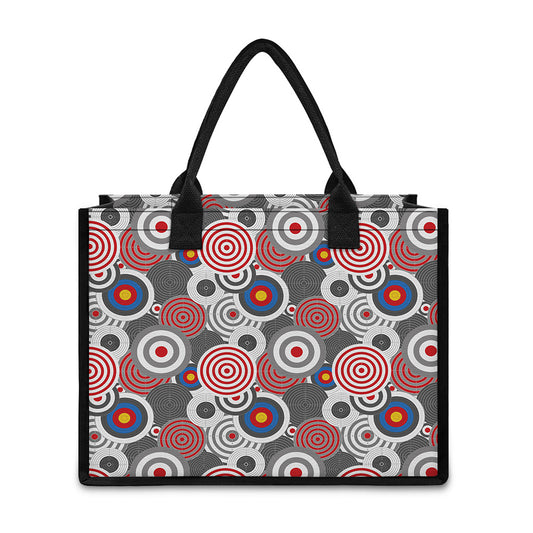 Bullseye Target Pattern Print Canvas Tote Bag