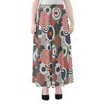 Bullseye Target Pattern Print Chiffon Maxi Skirt