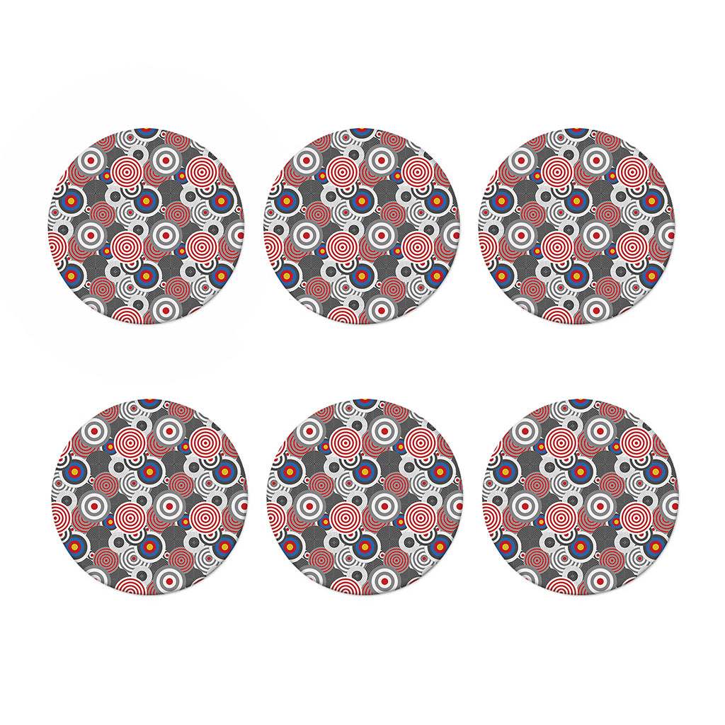 Bullseye Target Pattern Print Coaster Set