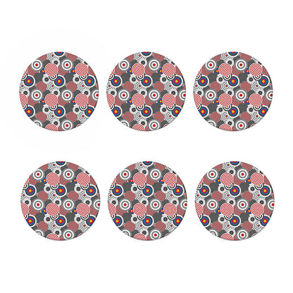 Bullseye Target Pattern Print Coaster Set