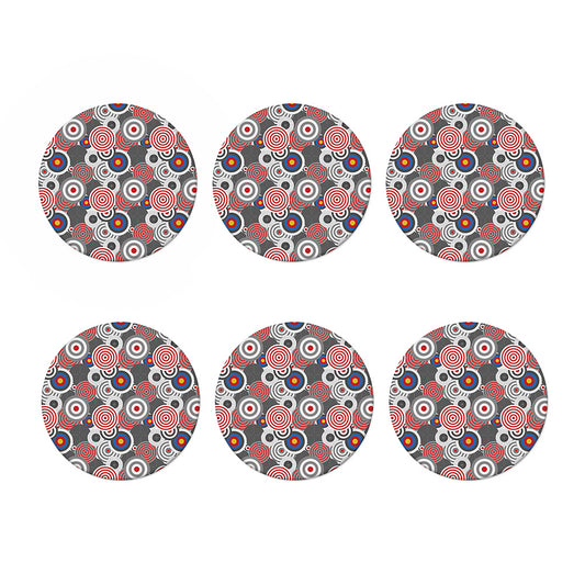 Bullseye Target Pattern Print Coaster Set
