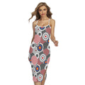 Bullseye Target Pattern Print Cross Back Cami Dress