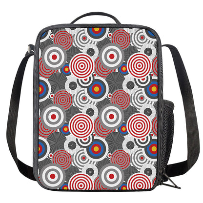 Bullseye Target Pattern Print Crossbody Lunch Bag