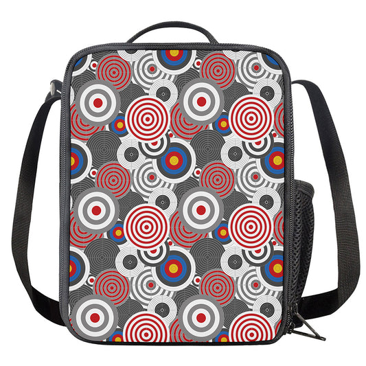 Bullseye Target Pattern Print Crossbody Lunch Bag