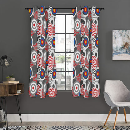 Bullseye Target Pattern Print Curtain
