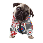 Bullseye Target Pattern Print Dog Zip Up Hoodie