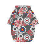 Bullseye Target Pattern Print Dog Zip Up Hoodie