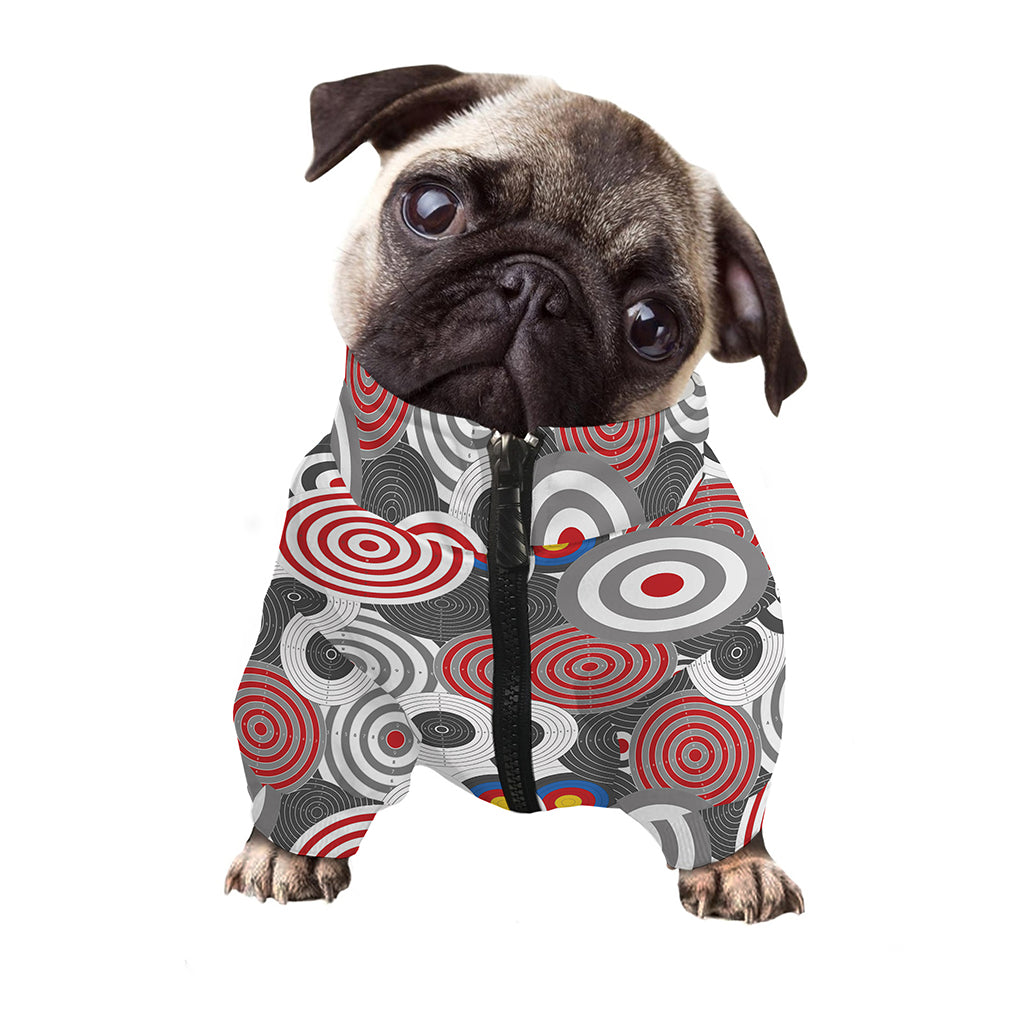 Bullseye Target Pattern Print Dog Zip Up Jacket