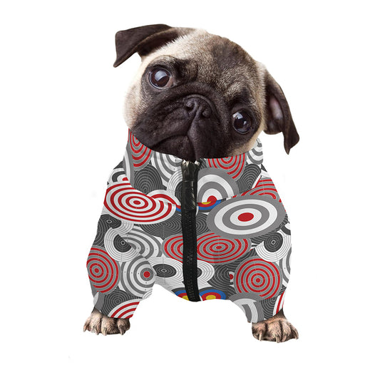 Bullseye Target Pattern Print Dog Zip Up Jacket