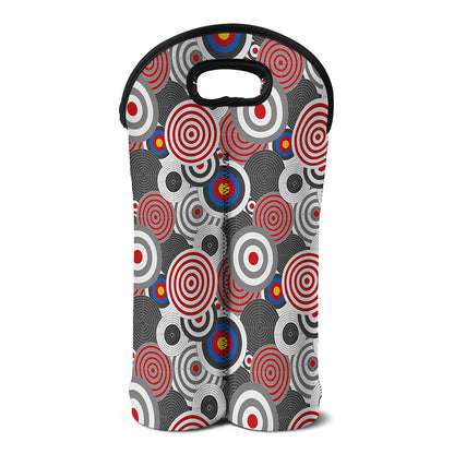 Bullseye Target Pattern Print Double Neoprene Wine Tote