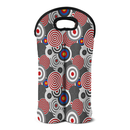 Bullseye Target Pattern Print Double Neoprene Wine Tote