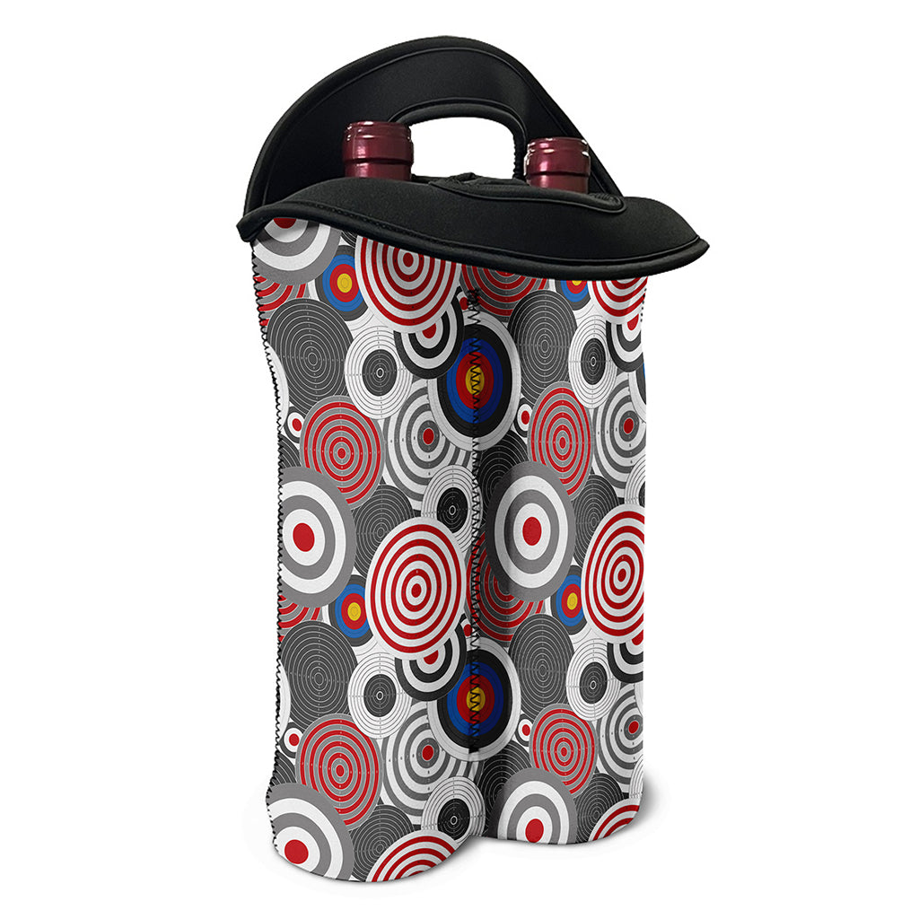 Bullseye Target Pattern Print Double Neoprene Wine Tote