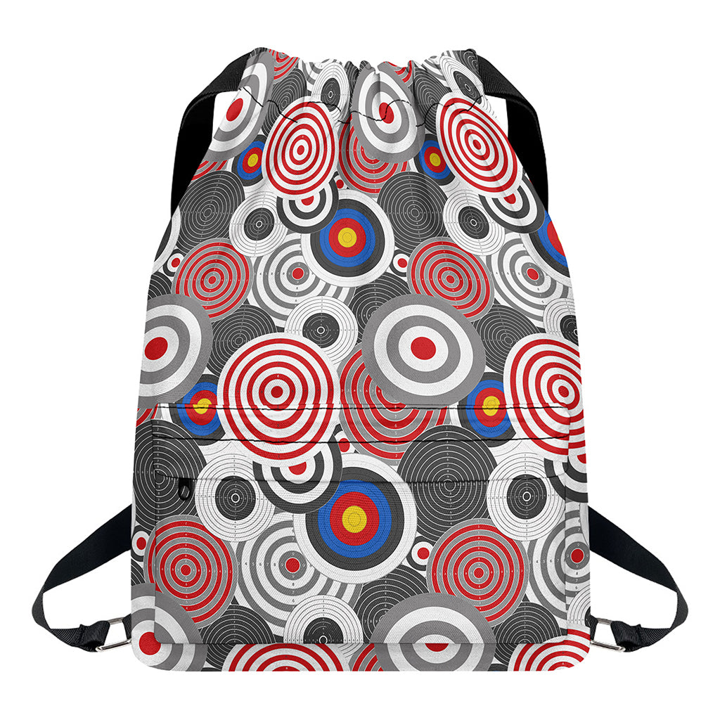 Bullseye Target Pattern Print Drawstring Backpack