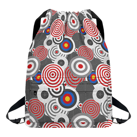 Bullseye Target Pattern Print Drawstring Backpack