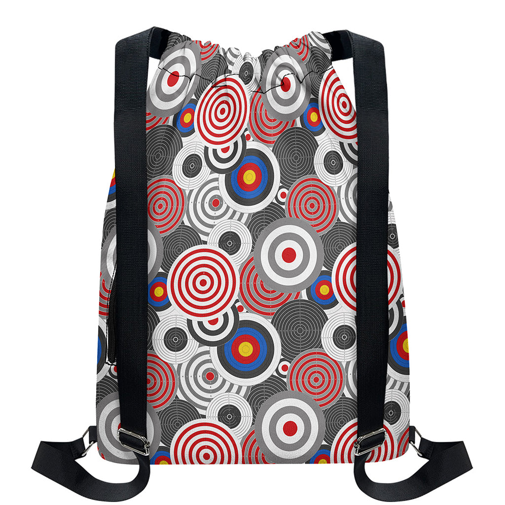 Bullseye Target Pattern Print Drawstring Backpack