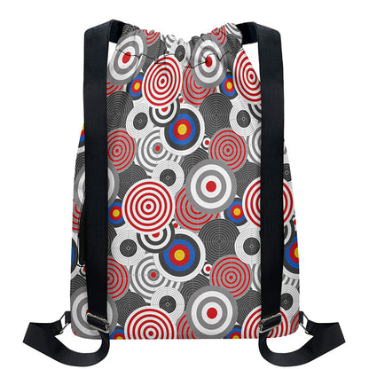 Bullseye Target Pattern Print Drawstring Backpack