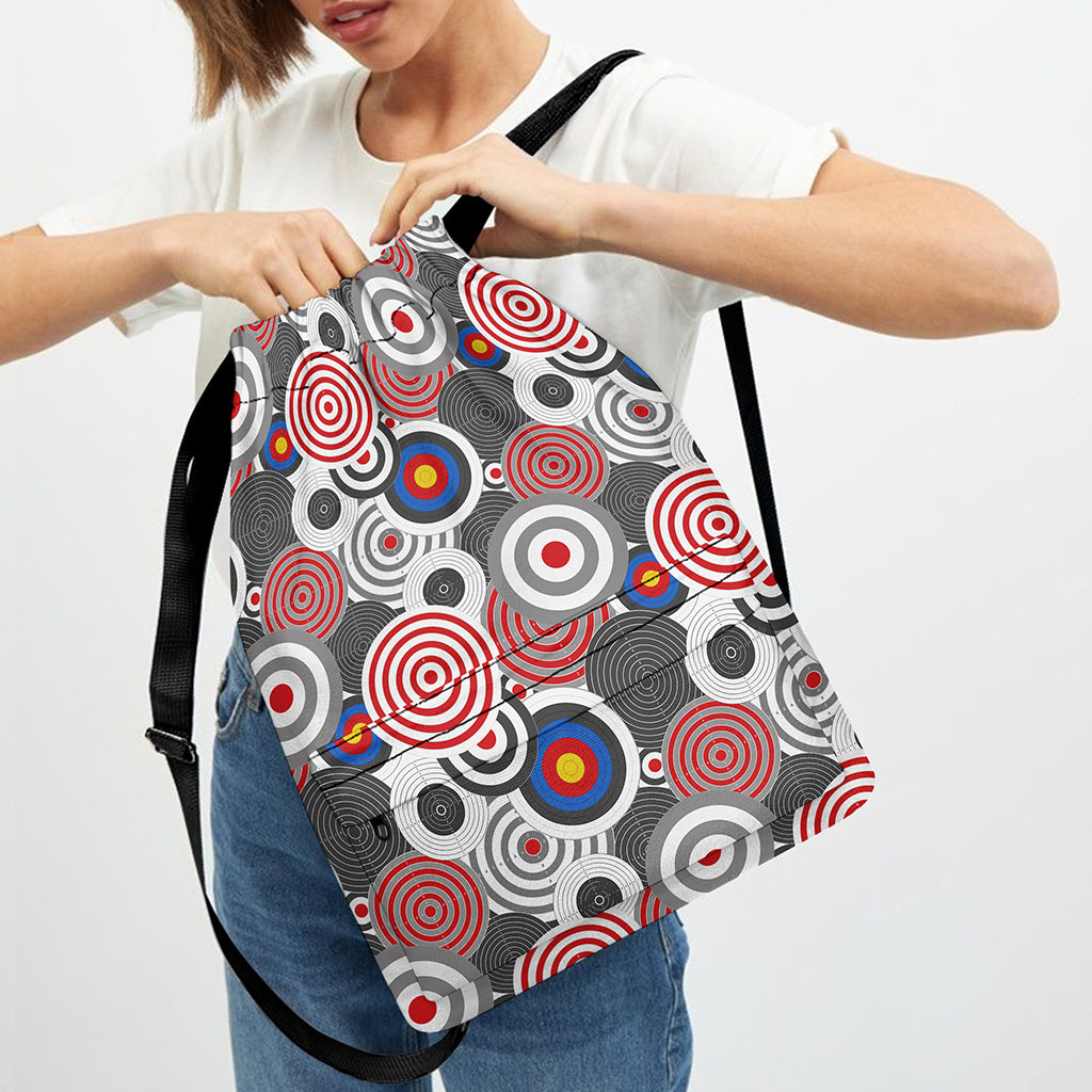 Bullseye Target Pattern Print Drawstring Backpack