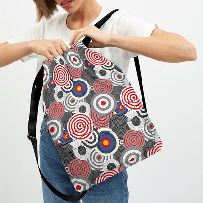 Bullseye Target Pattern Print Drawstring Backpack