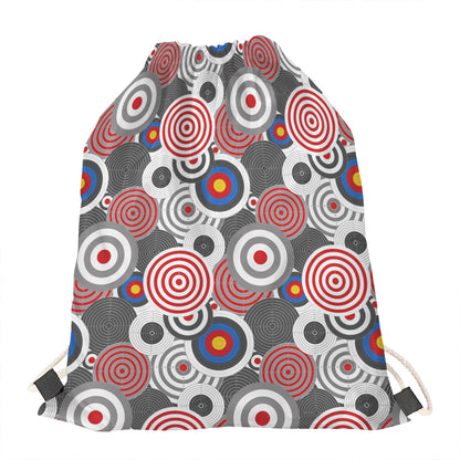Bullseye Target Pattern Print Drawstring Bag