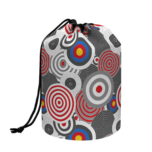 Bullseye Target Pattern Print Drawstring Makeup Bag