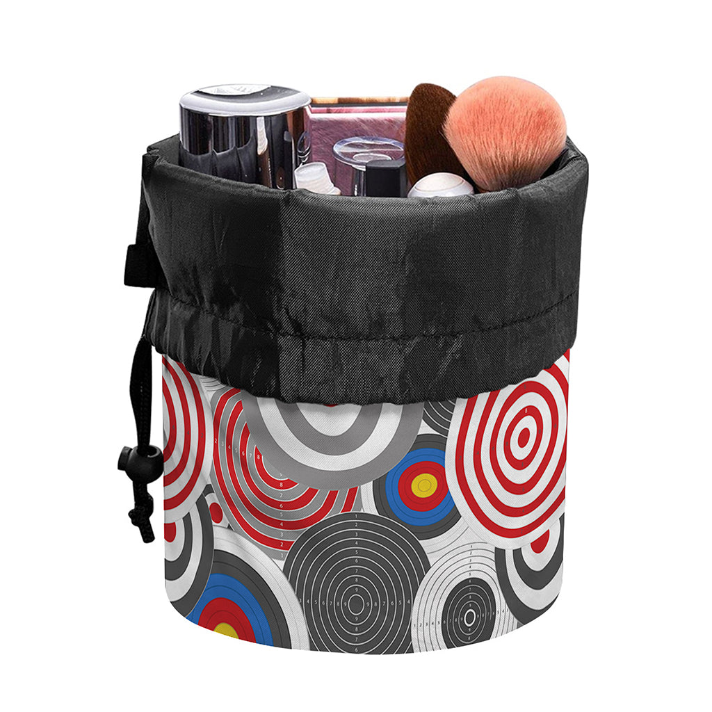 Bullseye Target Pattern Print Drawstring Makeup Bag