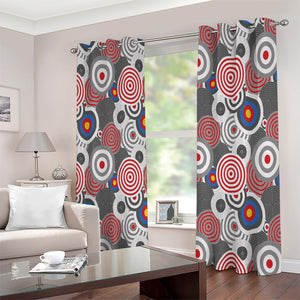 Bullseye Target Pattern Print Extra Wide Grommet Curtains