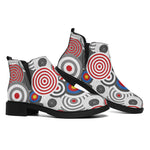 Bullseye Target Pattern Print Flat Ankle Boots