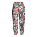 Bullseye Target Pattern Print Fleece Lined Knit Pants