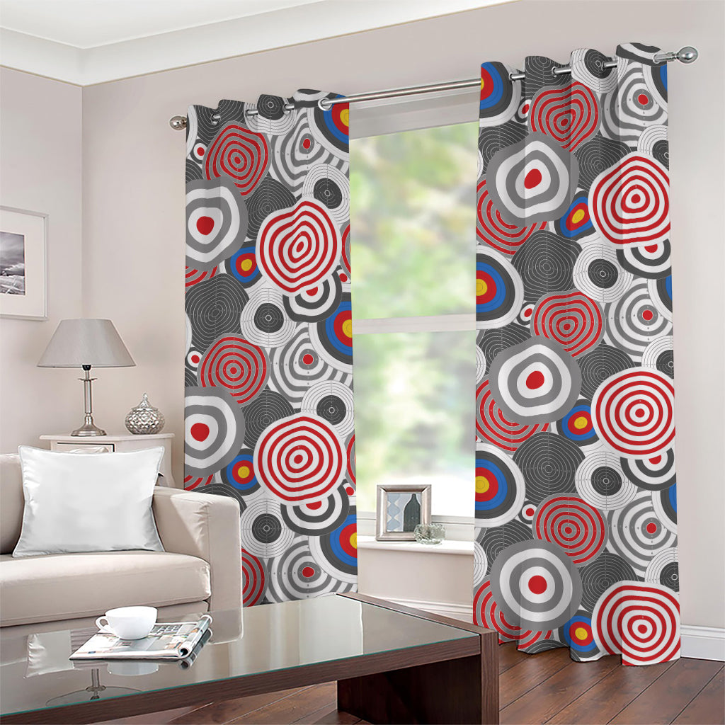 Bullseye Target Pattern Print Grommet Curtains