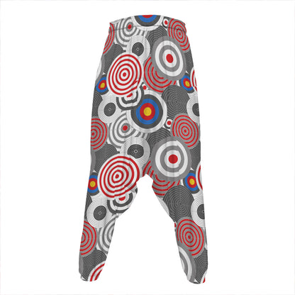 Bullseye Target Pattern Print Hammer Pants