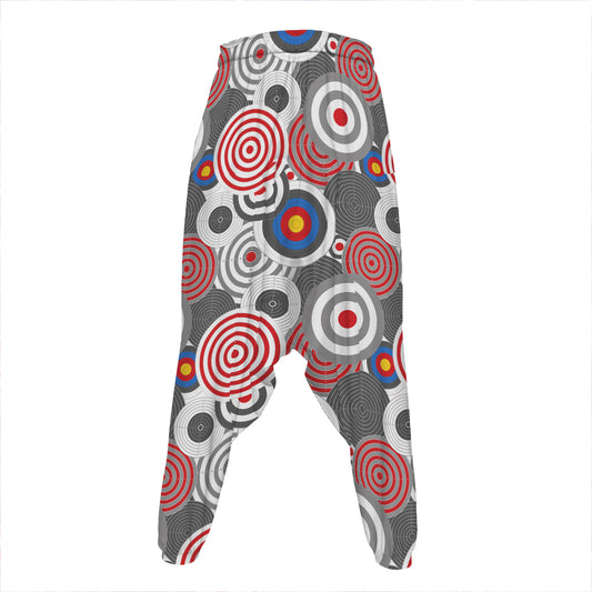 Bullseye Target Pattern Print Hammer Pants