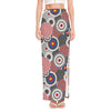 Bullseye Target Pattern Print High Slit Maxi Skirt