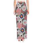 Bullseye Target Pattern Print High Slit Maxi Skirt