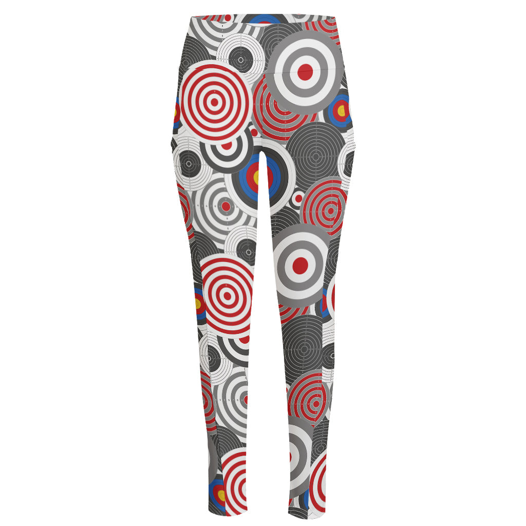 Bullseye Target Pattern Print High-Waisted Pocket Leggings