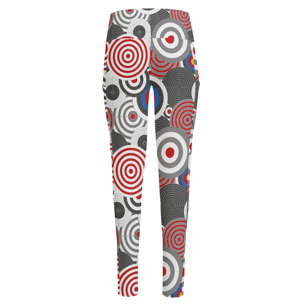 Bullseye Target Pattern Print High-Waisted Pocket Leggings